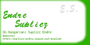 endre suplicz business card